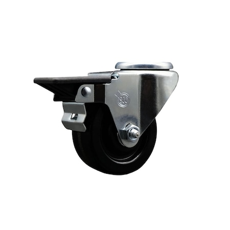 Service Caster 3'' Phenolic Wheel Swivel Bolt Hole Caster with Posi Lock Brake SCC-BH20S314-PHS-PLB